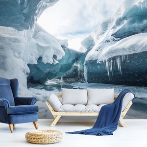 3D Iceberg Valley FJF390 verwijderbaar behang Zelfklevende behang Extra Large Peel & Stick Wallpaper Wallpaper Mural AJ WALLPAPERS
