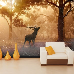 3D Fantasy Wald Elch R5220 abnehmbare Tapete selbstklebend Tapete extra groß Peel & Stick Tapete Tapete Wandbild AJ WALLPAPERS