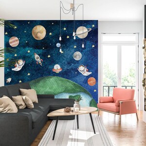 3D Planeta Cósmico L2497 Papel de Parede Removível Papel de Parede Autoadesivo Extra Grande Peel & Stick Papel de Parede Mural AJ PAPÉIS DE PAREDE