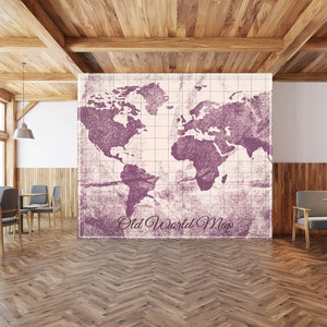 3D Roxo Mapa Do Mundo L904 Papel De Parede Removível Papel De Parede Autoadesivo Extra Grande Peel & Stick Papel De Parede Mural AJ PAPÉIS DE PAREDE