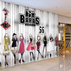 3d moda meninas l355 papel de parede removível auto adesivo extra grande casca & vara papel de parede mural aj papéis de parede