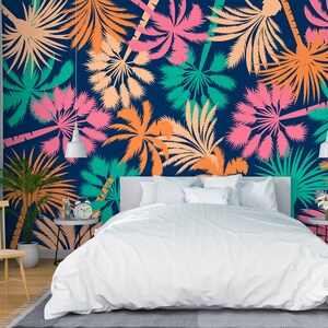 3D Coloridos Cocoteros L1655 Papel pintado removible Papel pintado autoadhesivo Papel pintado extra grande Peel & Stick Papel pintado Mural AJ WALLPAPERS