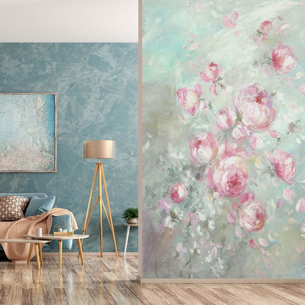 3D Purple Peony Watercolor Painting A4259 Removable Wallpaper Self Adhesive Wallpaper Large Peel & Stick Wallpaper Mural Debi Coules