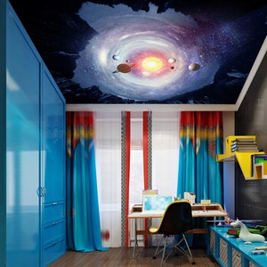 3D Dreamy Solar System CA755 Plafond Papier Peint Amovible Auto Adhésif Papier Peint Grand Peel & Stick Papier Peint Mural AJ WALLPAPERS