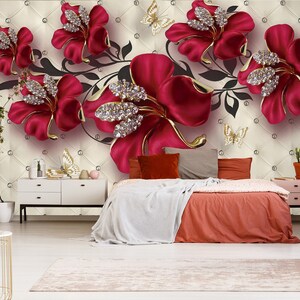 3d diamante flores l2889 papel de parede removível auto adesivo extra grande casca & vara papel de parede mural aj papéis de parede