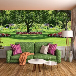 3D Green Forest Park R4571 abnehmbare Tapete selbstklebend Tapete extra groß Peel & Stick Tapete Tapete Wandbild AJ WALLPAPERS