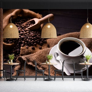3D Reserve Coffee Beans R6833 Papier peint amovible Papier peint autocollant Extra Large Peel & Stick Wallpaper Wallpaper Mural AJ WALLPAPERS