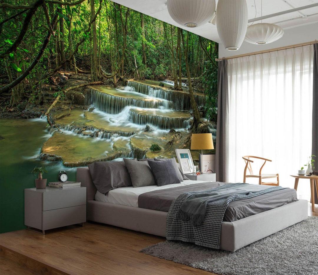3D Forest Clear Creek R1089 Removable Wallpaper Self Adhesive Wallpaper ...