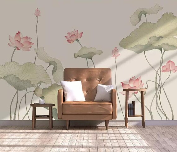 3D Lotus E176 Removable Wallpaper Self Adhesive Wallpaper Extra Large Peel /& Stick Wallpaper Wallpaper Mural AJ WALLPAPERS