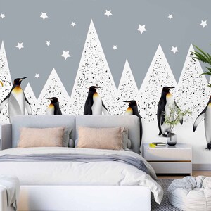 3D Animal Penguin L2423 Papier peint amovible Papier peint auto-adhésif Extra Large Peel & Stick Wallpaper Wallpaper Mural AJ WALLPAPERS