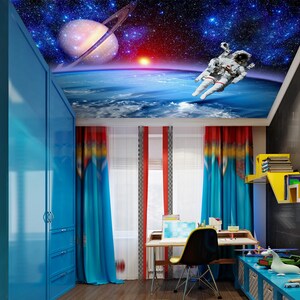 3D Astronaut Dream CA2655 Plafond behang verwijderbare zelfklevende behang grote peel & stick behang muurschildering AJ WALLPAPERS