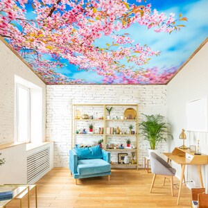 3D Romantische Rosa CA635 Deckentapete abnehmbare selbstklebende Tapete große Schale & Klebetapete Tapete Wandbild AJ TAPETEN
