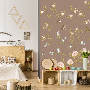 3D Kleine Blauwe Bloemen R1466 Verwijderbaar Behang Zelfklevend Behang Extra Grote Peel &Stick Wallpaper Wallpaper Mural AJ WALLPAPERS