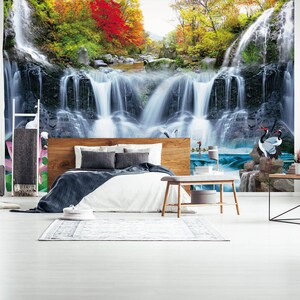 3D Forest Cool Creek R1387 abnehmbare Tapete selbstklebend Tapete extra groß Peel & Stick Tapete Tapete Wandbild AJ WALLPAPERS