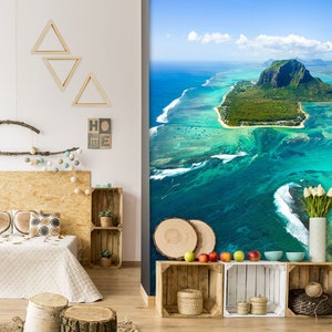 3D Sea Green Island R4985 Carta da parati rimovibile Carta da parati autoadesiva Carta da parati extra large Peel & Stick Carta da parati Murale AJ WALLPAPERS