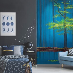 3D Nacht Wald grüner Baum A5085 abnehmbare Tapete selbstklebende Tapete große Schale & Klebetapete Tapete Wandbild Marina Zotova
