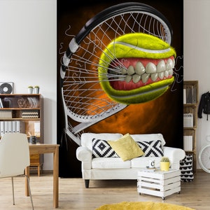 3D Denti Tennis A4129 Carta da parati rimovibile Carta da parati autoadesiva Grande peel & Stick Carta da parati Carta da parati Murale Tom Wood