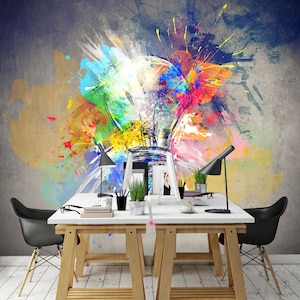 Bombillas 3D Y Colores L143 Papel Pintado Extraíble Papel Pintado Autoadhesivo Extra Grande Peel & Stick Papel Tapiz Papel Pintado Mural AJ WALLPAPERS