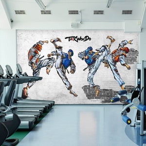 3D Taekwondo Charme R1504 Verwijderbaar Behang Zelfklevend Behang Extra Grote Peel &Stick Wallpaper Wallpaper Mural AJ WALLPAPERS