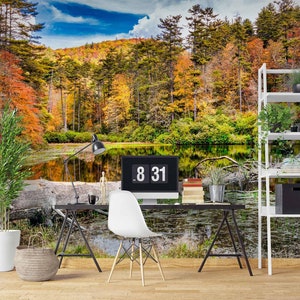 3D Herbst Wald Romantik A4305 abnehmbare Tapete selbstklebende Tapete große Schale & Klebetapete Tapete Wandbild Beth Sheridan