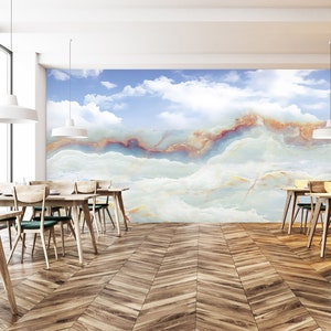 3D Nature Sky Clouds R1318 Papel tapiz extraíble Papel pintado autoadhesivo Extra grande Peel & Stick Wallpaper Wallpaper Mural AJ WALLPAPERS
