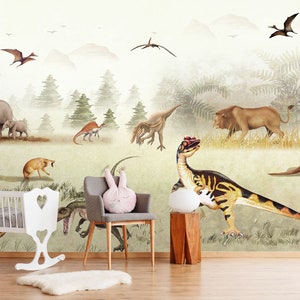 3D Cartoon Animals L18 Removable Wallpaper Self Adesivo Extra Large Peel & Stick Wallpaper Mural AJ WALLPAPERS