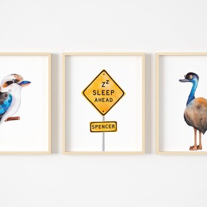 Baby Nursery Wall Art, Customised Printables, Baby Girl, Baby Boy, Australian Animals, Poster