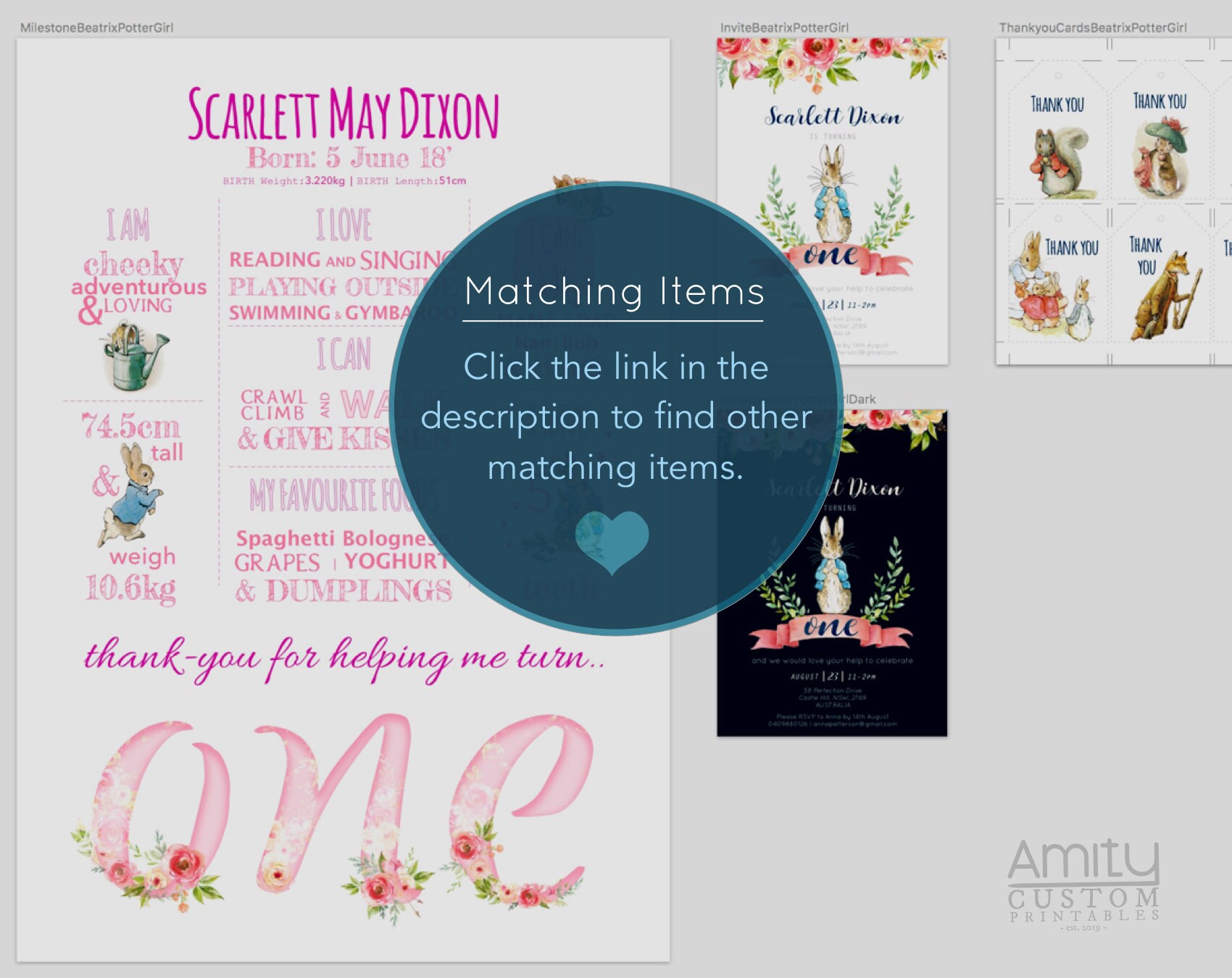 Baby First Birthday Invitation Customised Printable Birthday | Etsy