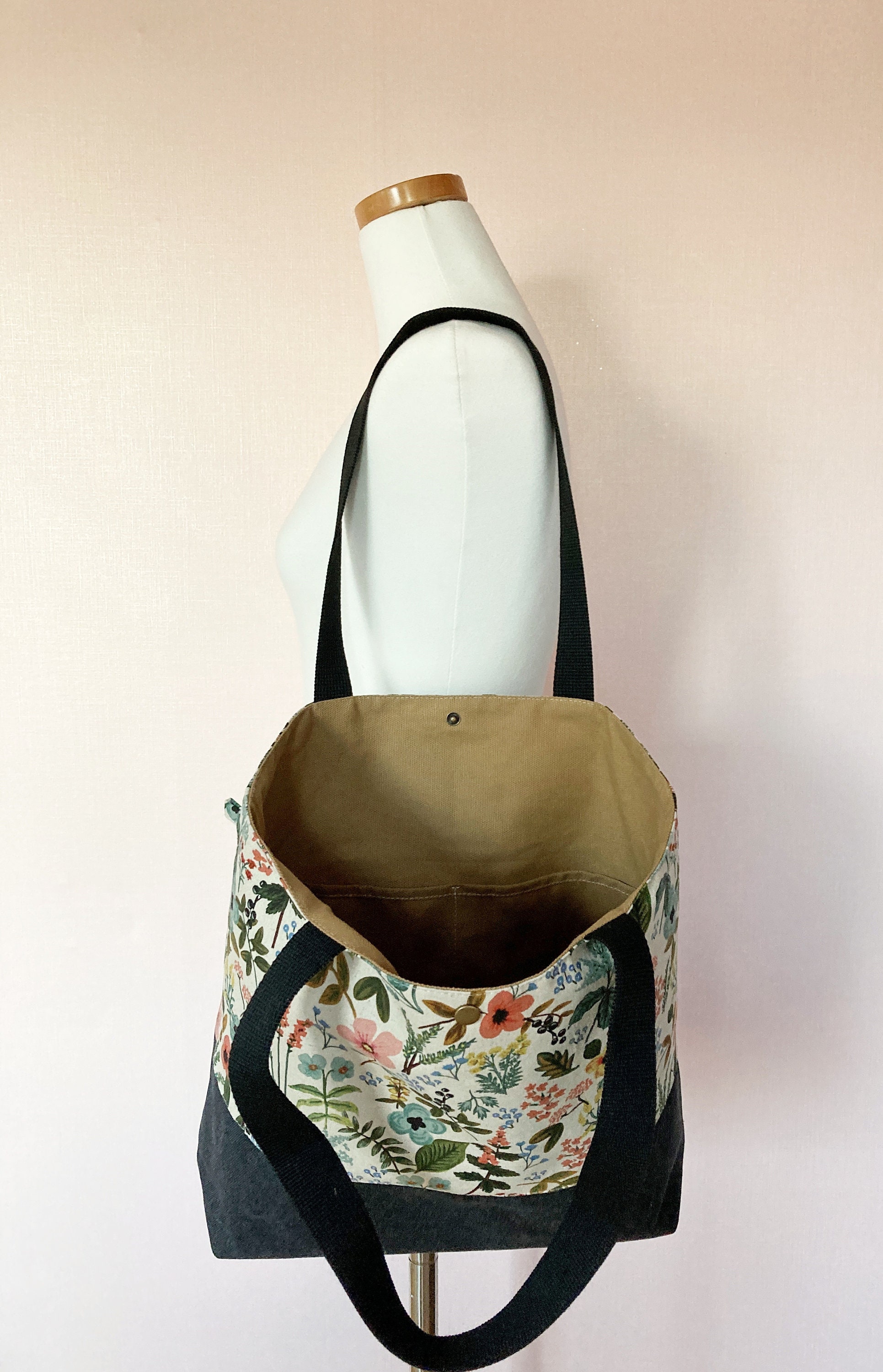 Canvas tote bag Shoulder bag Handmade fabric bag fabric Etsy