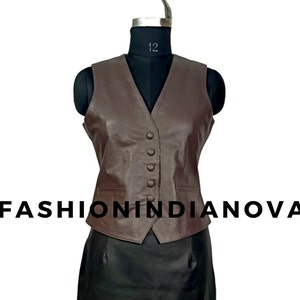 Handmade Lambskin Leather Vest: Women&#39;s Vintage Style Outfit