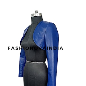 Handmade  Women&#39;s & Girls  Genuine  Lambskin Leather Cropped Motor Bolero Shrug Biker Jackets Slim Fit,Long Sleeves Beautiful