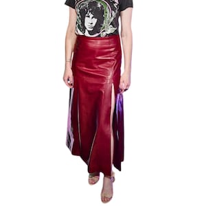 Handmade Women&#39;s Lamb Skin Leather skirt , Leather Outfit, Leather skirt , Women&#39;s Full Leather skirt, Genuine Leather skirt Made To Order
