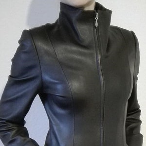 Handmade Women's Lamb Skin Leather Celebrity Dress , Leather Outfit ...