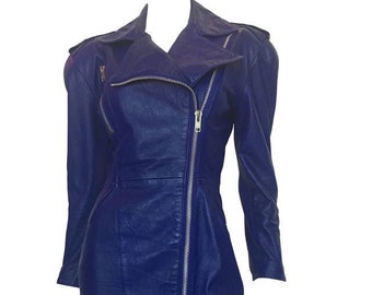 Vestido de piel de cordero hecho a mano: Traje ajustado para mujer