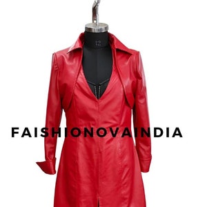Handmade Lambskin Leather Dress: Long Sleeve V-Neck Gown