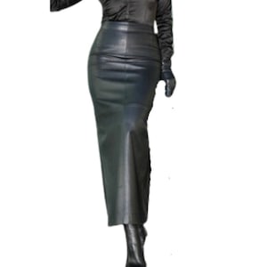 Handmade Women's Lamb Skin soft Leather skirt , soft Leather skirt ,Women's long Leather skirt,Genuine very soft Leather skirt Made To Order