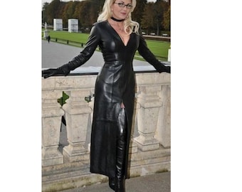 Handmade V Neck Leather Dress, Women's Leather Dress, Long Leather Dress Leather Midi Dress, Black Leather Dress, Leather Belted Midi Dress, - Etsy Handmade V Neck Leather Dress, Women's Leather Dress, Long Leather Dress Leather Midi Dress, Black Leather Dress, Leather Belted Midi Dress, - Etsy