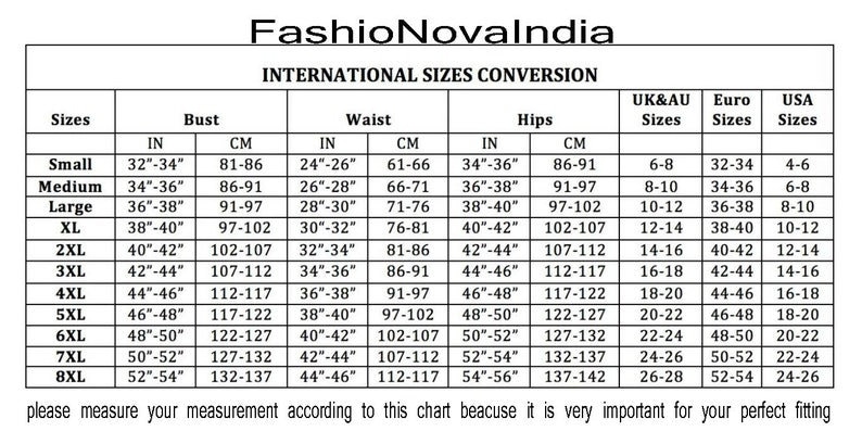 Puede incluir: Tabla de conversi&oacute;n de tallas para ropa de mujer con medidas en pulgadas y cent&iacute;metros. La tabla muestra las tallas de busto, cintura, cadera, Reino Unido/Australia, Europa y EE. UU.