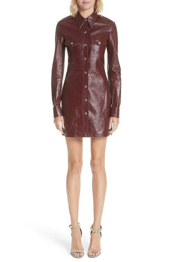 Handmade Lambskin Leather Shirt Dress: Women's Vintage Style - Etsy Canada