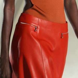 Handmade Lambskin Leather Skirt: Custom Made-To-Order