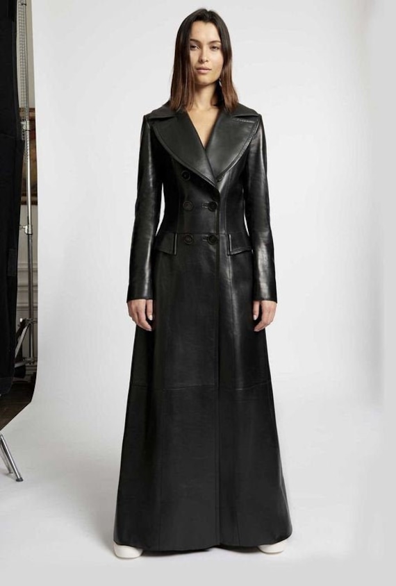 ladies leather dress coats Handmade Lambskin Coat: Women's Vintage Style Jacket story-W browns