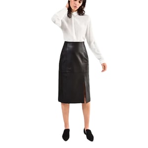 Handmade Women&#39;s Lamb Skin ,Leather skirt , Leather Outfit, Leather skirt , Women&#39;s Full Leather skirt, Genuine Leather skirt Made To Order