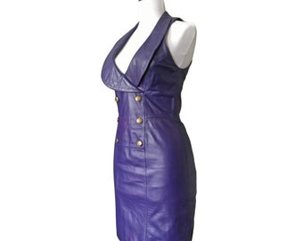 Vestido ajustado de piel de cordero hecho a mano: estilo vintage, hecho a medida