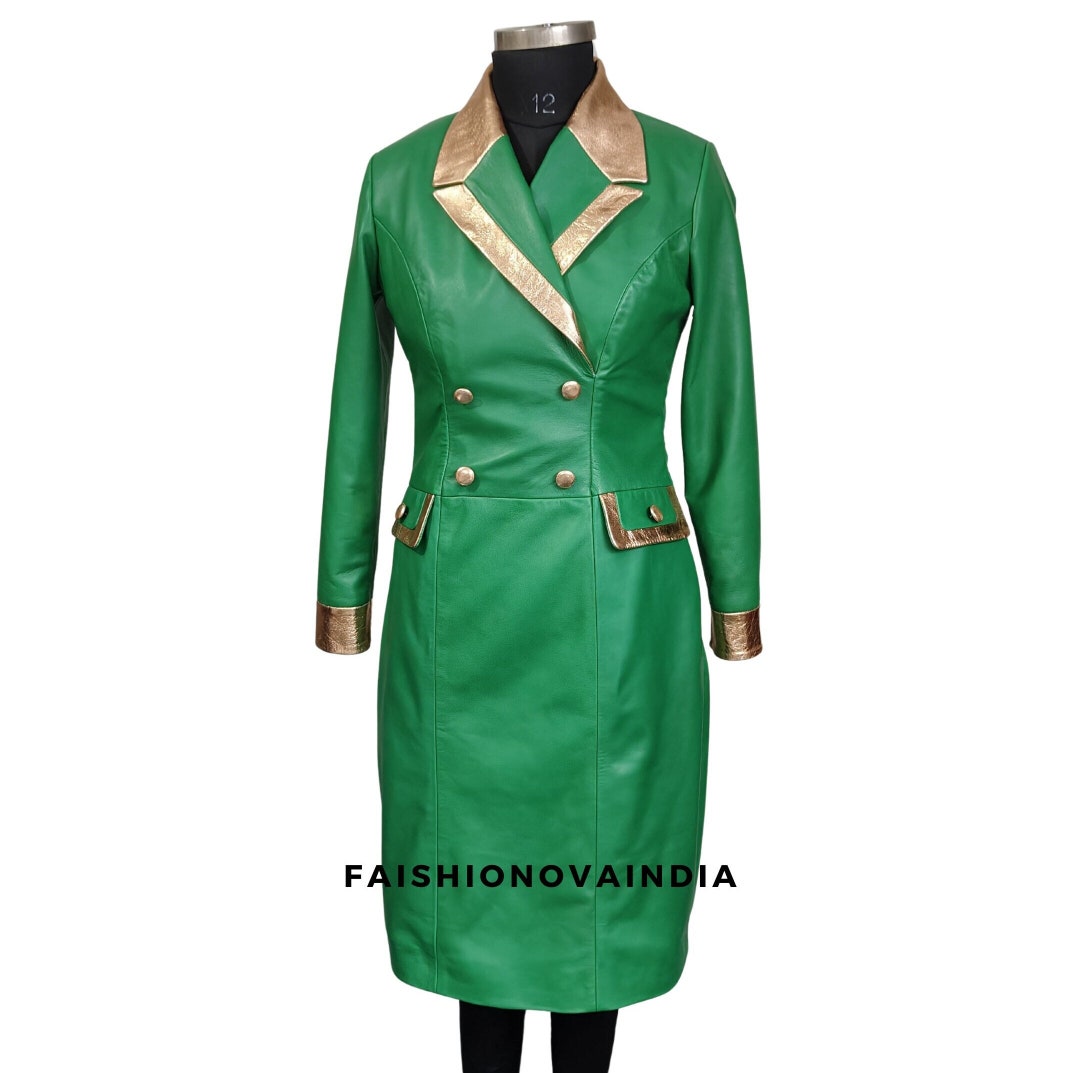 Women's Genuine Lambskin Leather New Style Dress Handmade