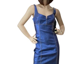 Handmade Lambskin Leather Dress: Royal Blue Cocktail Dress, Custom Made -  Etsy