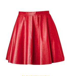 Handmade Women&#39;s Lamb Skin Leather skirt , Leather Outfit, Leather skirt , Women&#39;s Full Leather skirt, Genuine Leather skirt Made To Order