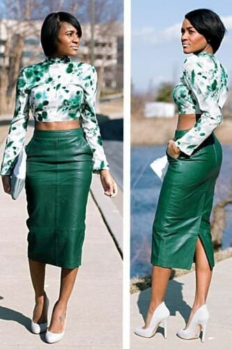 White Leather Skirt Etsy Singapore