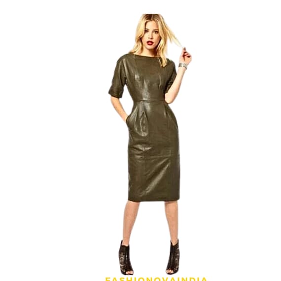 Handmade Lambskin Leather Dress: Women's Party Cocktail Outfit
