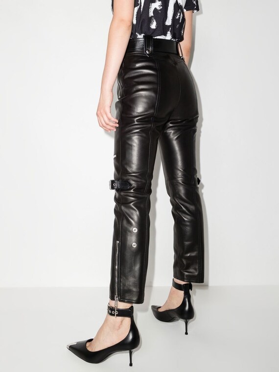 Handmade Lamb Skin Leather Pants: Fitted Style, Adjustable Zip - Etsy