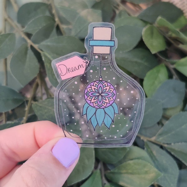 Purple Dream jar dreamcatcher polkadot transparent sticker